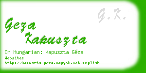 geza kapuszta business card